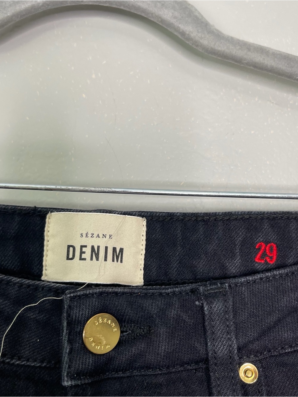 Sezane Denim Womens Straight Fit Cropped Black Jeans Sz 29 - Picture 4 of 6